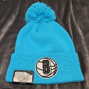NWT New Era Brooklyn Nets NBA Bright Beanie Winter Hat W Pom-Pom Uni Sex OSFA